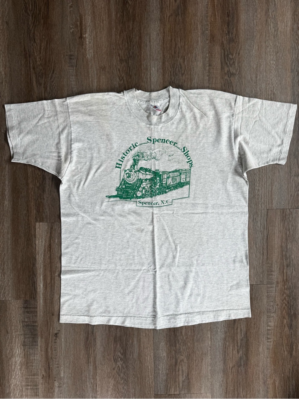 Vintage Historic Spencer North Carolina Shops Train T-Shirt - size XLarge